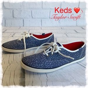 Keds Taylor Swift Navy White Speckled Canvas Sneakers